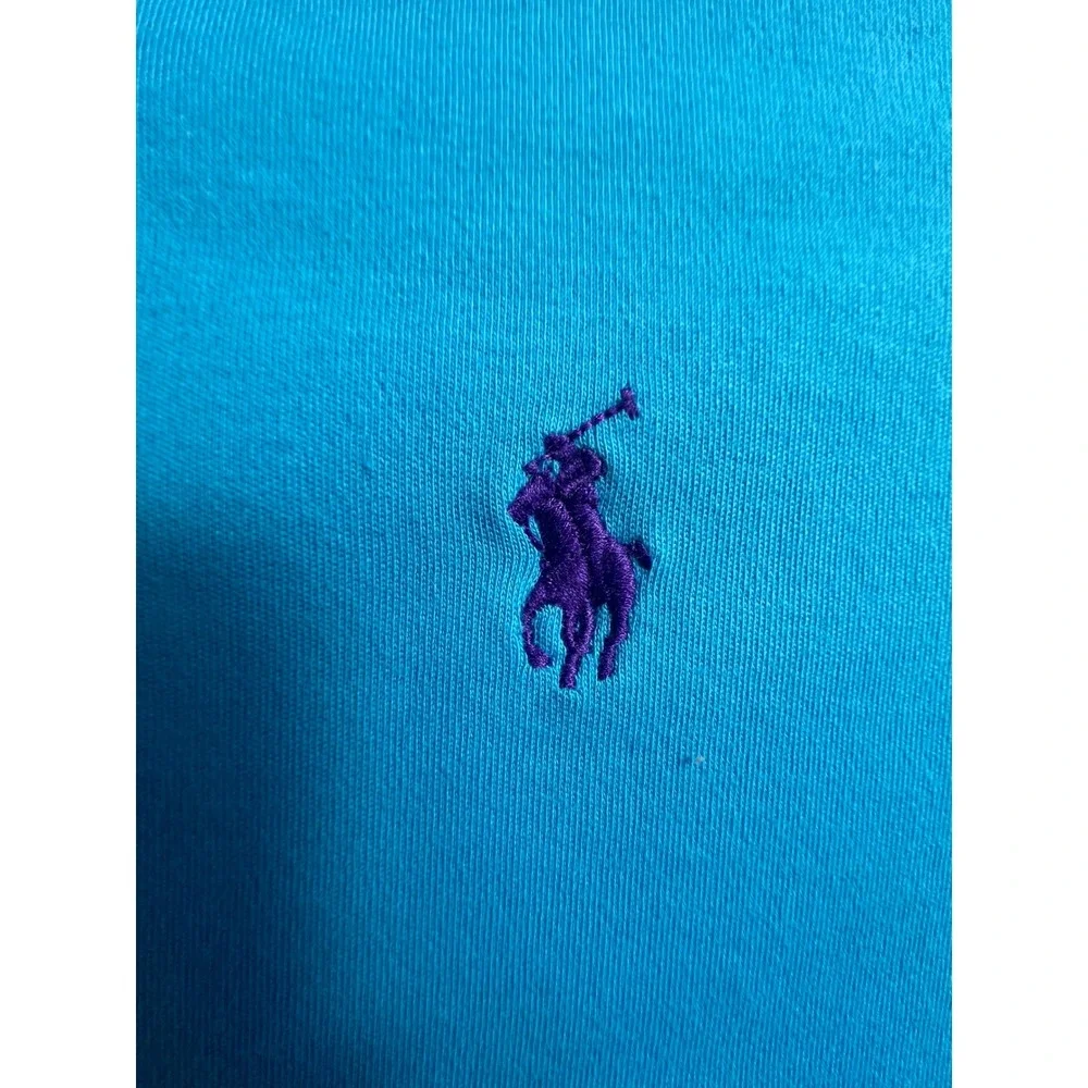 Ralph Lauren Polo‎ Shirt Mens L Turquoise Blue Short Sleeve Embroidered Pony